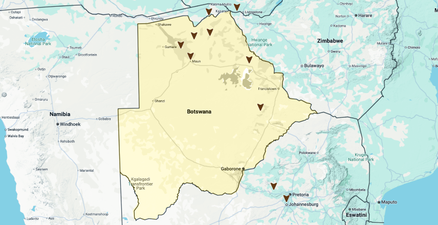 BOTSWANA, ZIMBABWE & ÁFRICA DO SUL