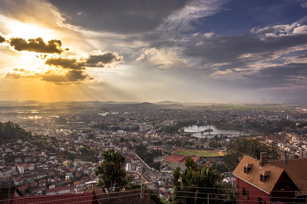 Paisagem da cidade de Antananarivo vista do Palácio da Rainha